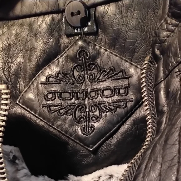 Juniors faux leather biker jacket bomber jacket - Picture 9 of 10